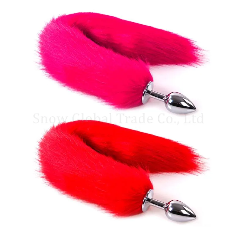 Флирт металлическая Анальная пробка ложный Гладкий пушистый искусственный