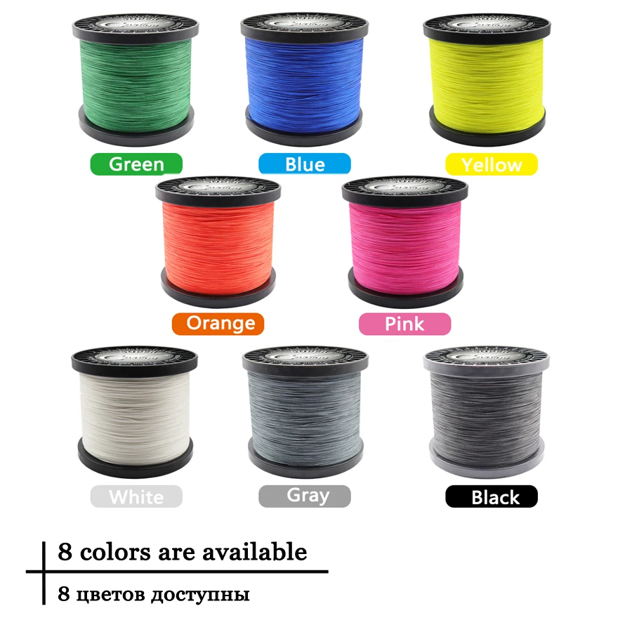 1000M 12 Strands Braided Fishing Lines Fishing Braid Multifilament PE Line for Carp Fishing 25-220Lbs