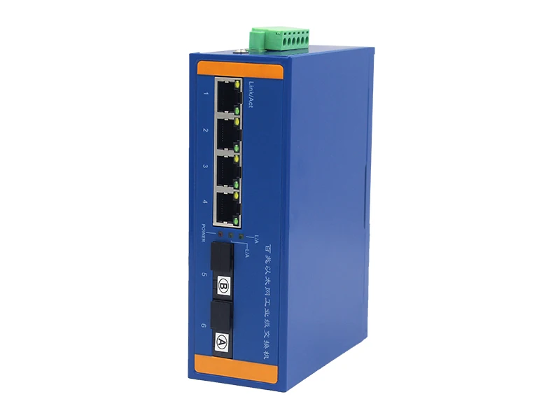 Промышленный Ethernet коммутатор Ethernet 10/100 м сигнал усиления DIN Rail Тип медиа-конвертер 4 порт Ethernet 2 волокна