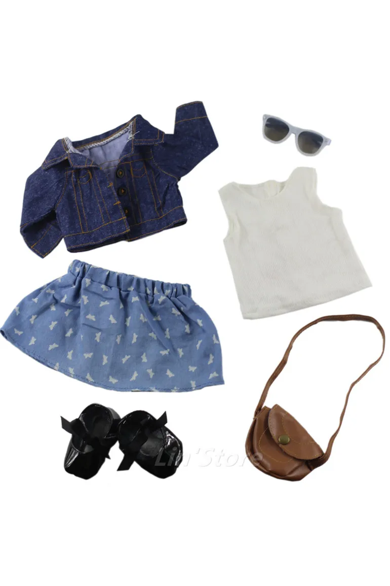 Набор из 6 предметов пальто жилет юбка сумка очки обувь для 18-дюймовой