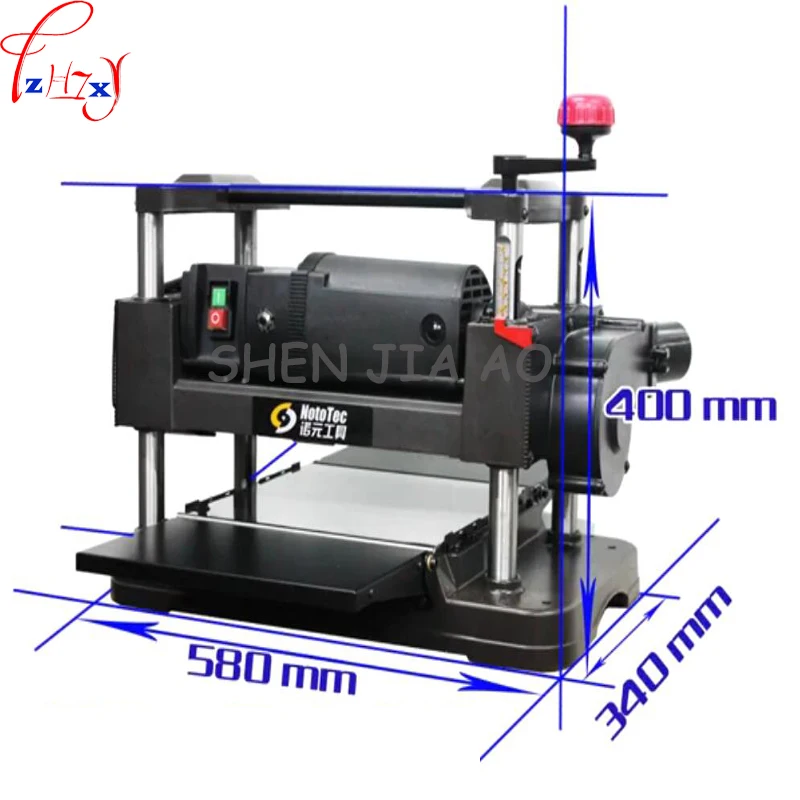 Bestellen 1pc 220V 1500W 12 Inch Exquisite Desktop Flache Messer Schneiden Maschine Industrielle/home Automatische Fütterung Holzbearbeitung Hobel