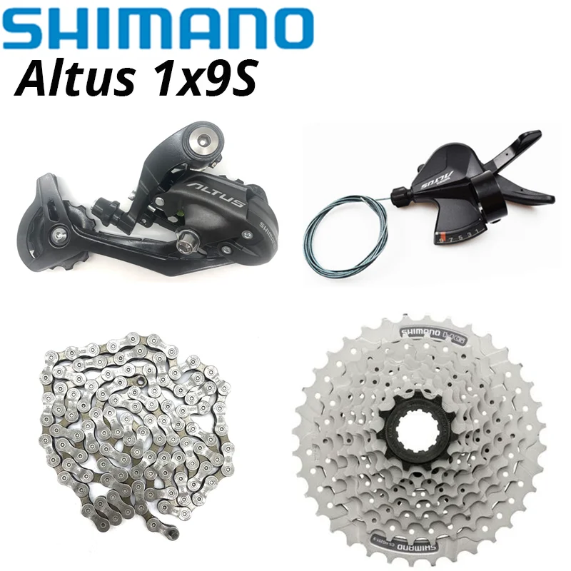 

SHIMANO Altus M2000 M370 1x9 Speed Groupset MTB Mountain Bike Shift Lever Rear Dearilleur Cassette Chain 9V SGS 9s freewheel