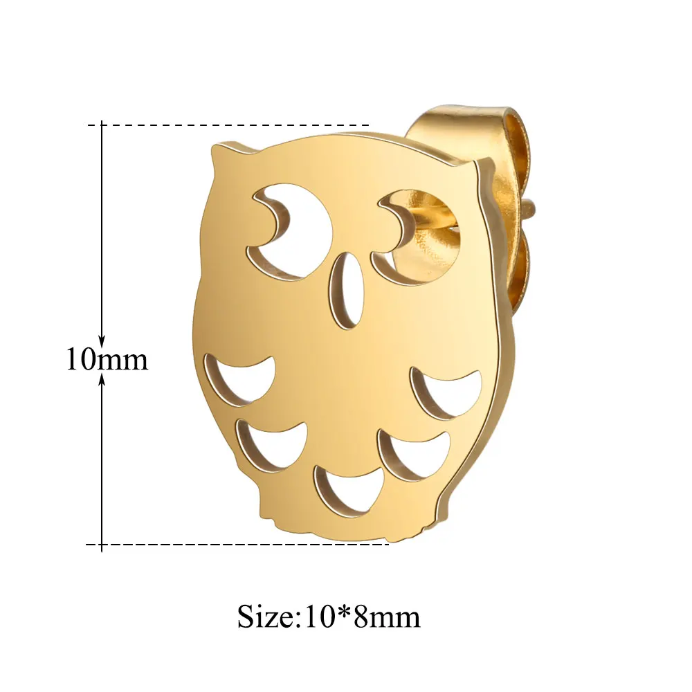 100% 316L Stainless Steel Night Owl Humming Bird Swallow Stud Earring for Women Simple Jewelry Dropshipping | Украшения и