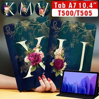 for samsung galaxy tab a7 10 4 sm t500 sm t505 flip tablet stand cover case for tab a7 2020 letter pattern protective case
