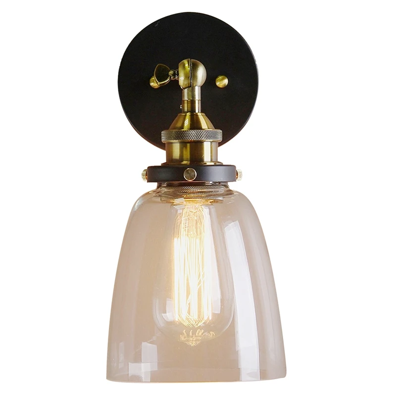 Промышленный светильник Эдисона 1 стеклянный абажур настенный для дома спальни