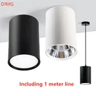 Затемнения светодиодный вниз светильник поверхностного монтажа светодиодный потолочный светильник с проводом висит 7W9W12W15W18W AC85-265V потолочный Точечный светильник для дома украшения