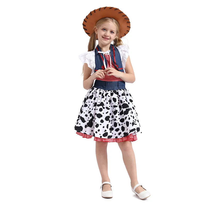 

Carnival Children's Costume Good Quality Cosplay Kids Cute Girl Western Cowboy Holiday Party Dress Cowboy Performance Clothing