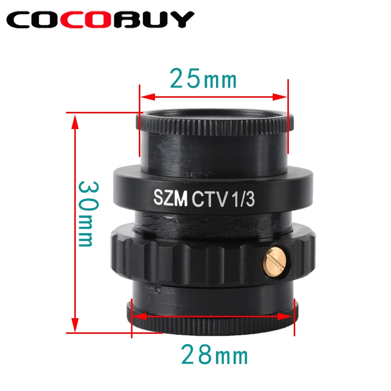 

KOPPACE Microscope lens C-mount Lens 1/3 CTV For Trinocular Stereo Microscope 25mm Camera Interface Microscope Camera Adapters