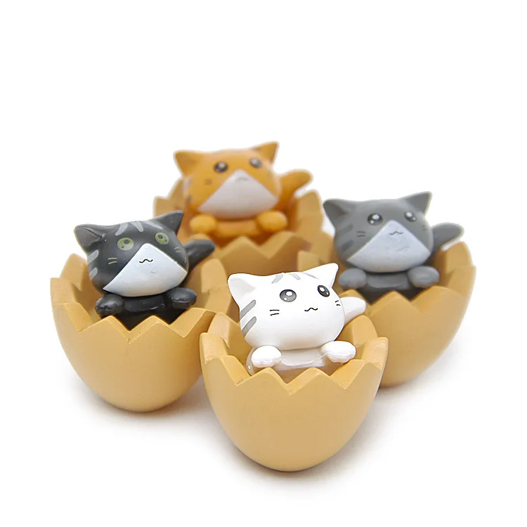 

4Pcs/Set The of the Rooster Cute Eggshell Cat Garage Kit DIY Micro Landscape Gardening Landscaping Doll Creative Garage Kit Doll