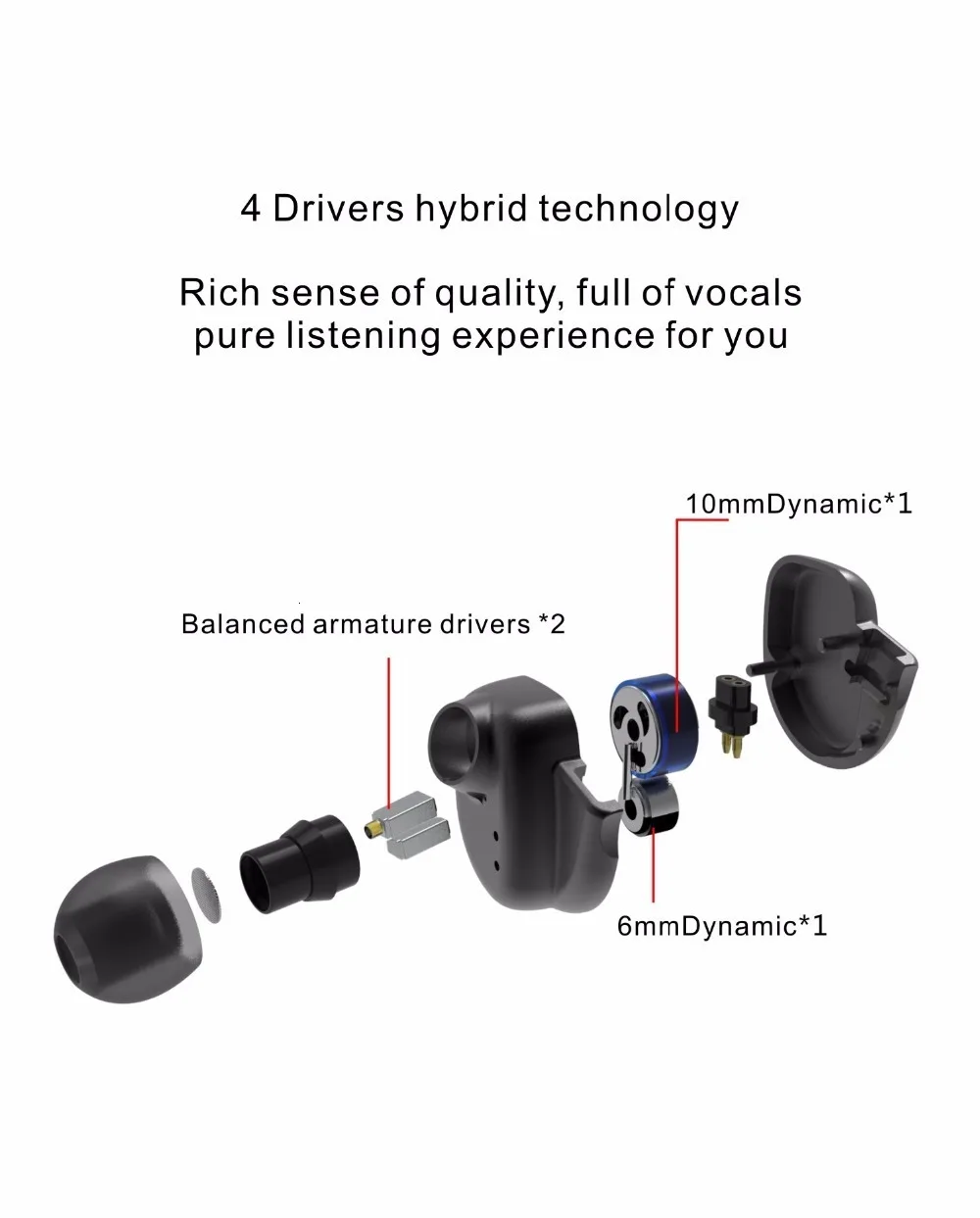 AK BQEYZ K2 2DD+ 2BA гибридные наушники-вкладыши Hi-Fi, наушники-вкладыши для занятий спортом, наушники-вкладыши, наушники-вкладыши, DJ монитор с 2Pin кабелем