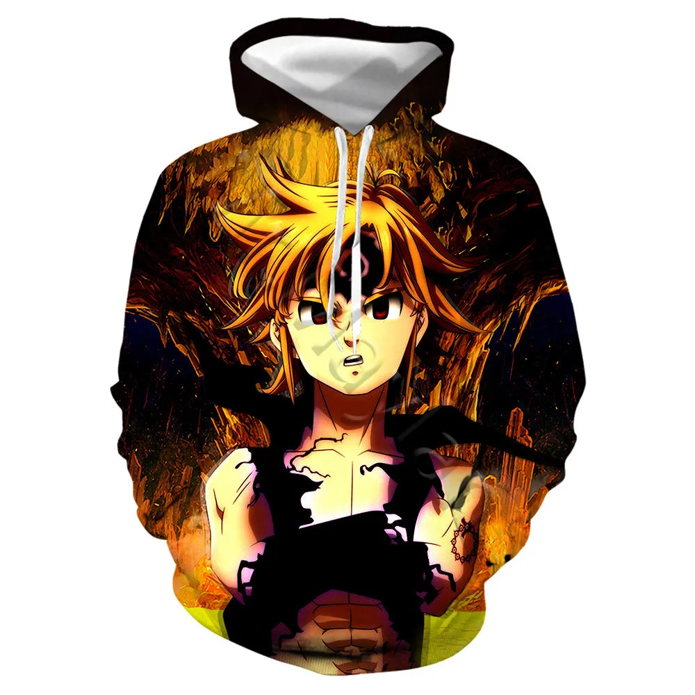 

2021 The Seven Deadly Sins Printed 3D Jacket Nanatsu No Taizai Anime Hoodies Men/Women Sweatshirt Boys Black Streetwear Outfits