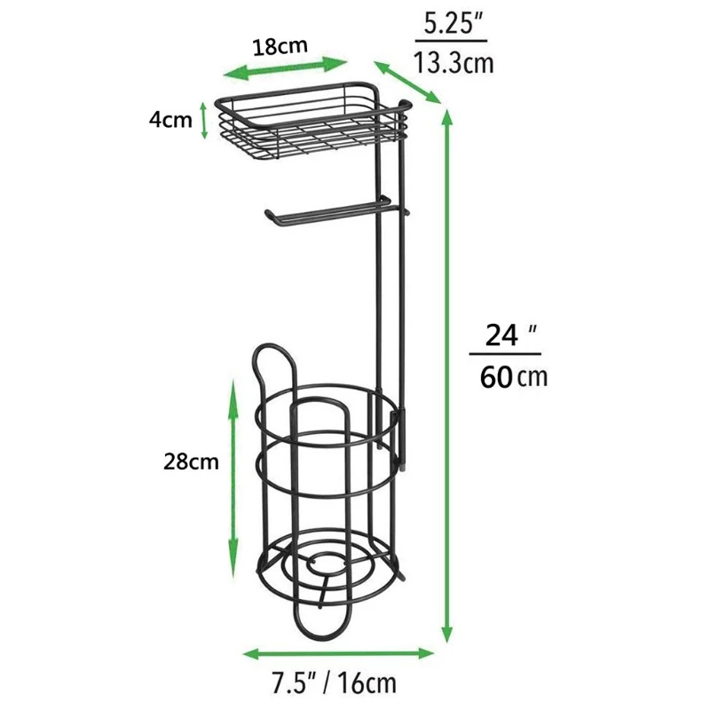 

Toilet Paper Holder Stand Upgrade Free Standing Bathroom Toilet Tissue Holders with Top Shelf Storage Holds 3 Rolls