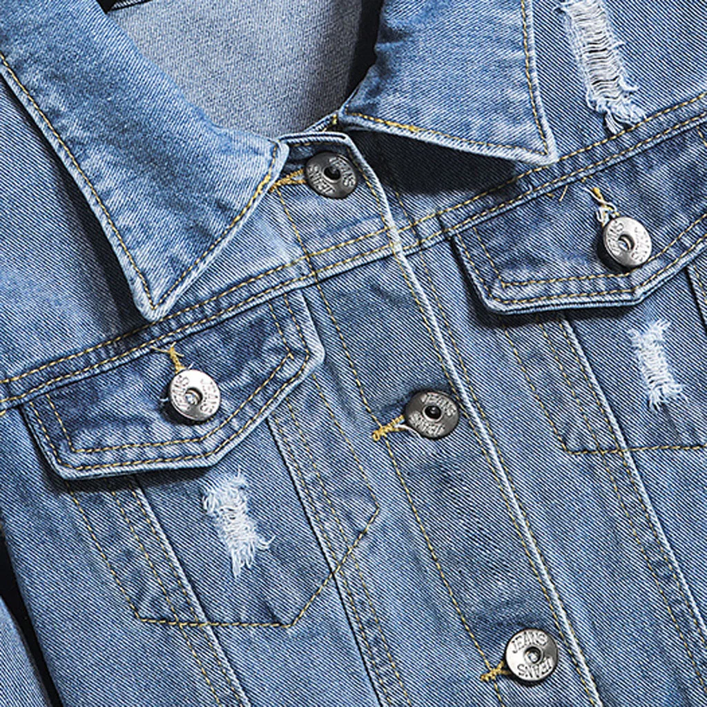 Женская Потертая джинсовая куртка бомбер базовая Повседневная винтажная