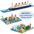 Конструктор Wisehawk 3D Титаник, миниатюрная уличная сцена, архитектуры Нью-Йорка, обучающие игрушки для детей, модель из микроблоков