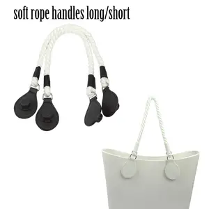 Новинка 1 пара, длинная короткая Мягкая Белая ручка из пеньковой веревки с каплями для O bag Obag, Женская сумочка, Классическая шикарная городская мини-сумка