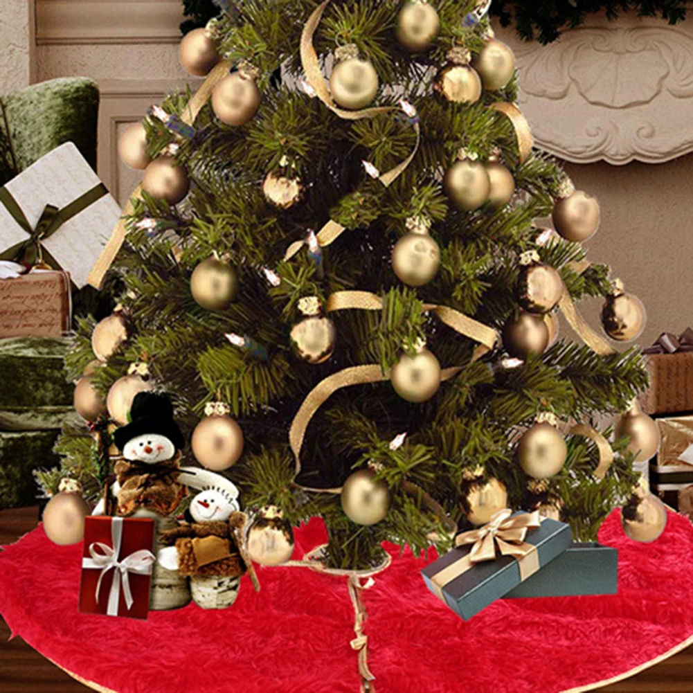 Мягкий 90 см Рождественская плюшевая елка юбка фартук ковер напольный коврик