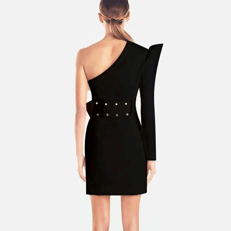 Женское офисное платье Max Spri облегающее мини-платье на одно плечо с высокой
