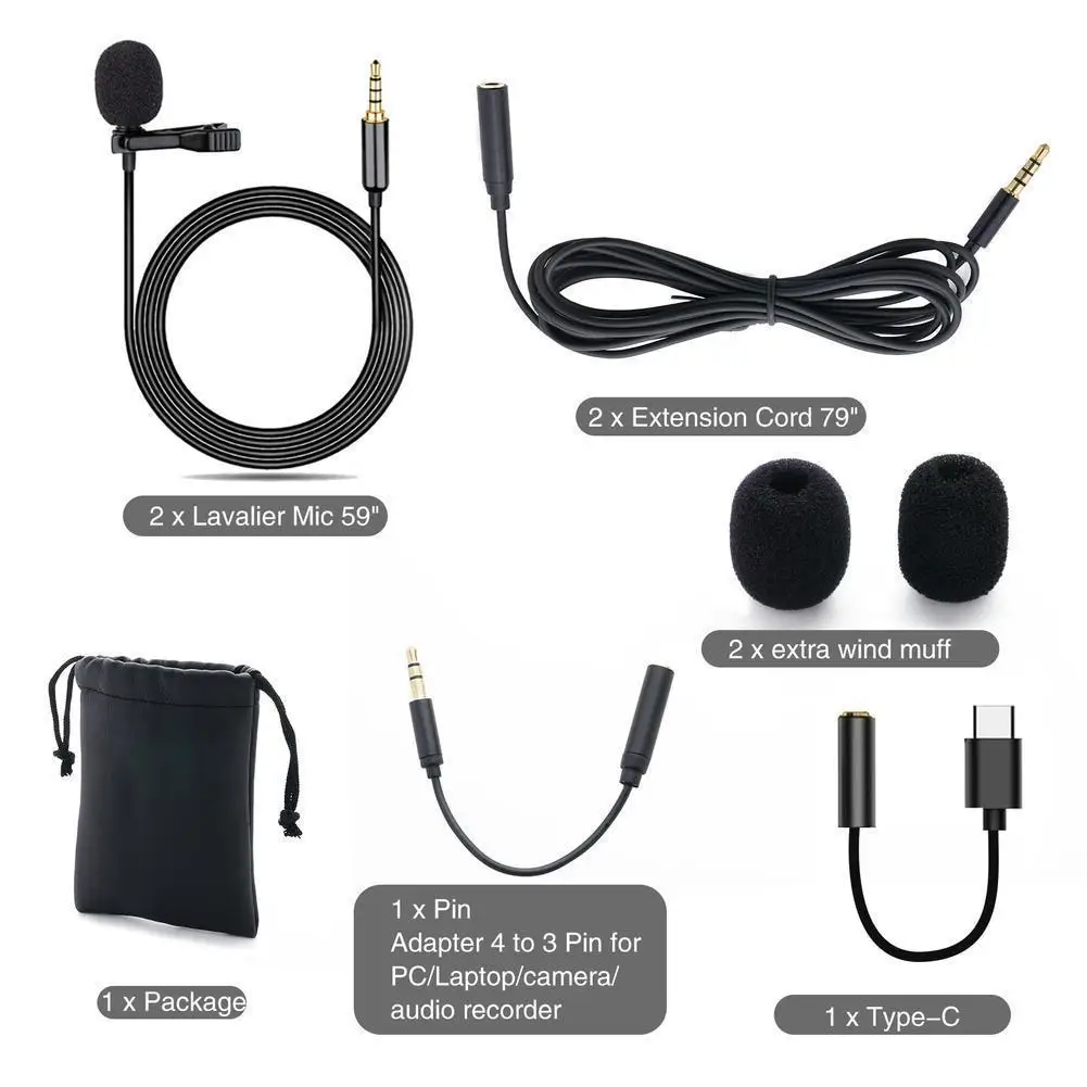 

3.5mm Mini Lavalier Microphone Metal Clip Lapel Mic For Mobile Phone PC Laptop Wired Microphone For Speaking Vocal Audio