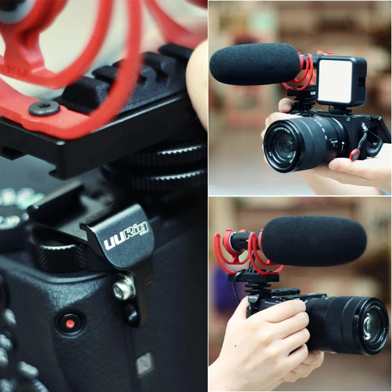 

UURig R044 Mini Cold Shoe Bracket Extension Microphone LED Light Mount Base Vlog Fill Light Station for Sony A6600 Camera