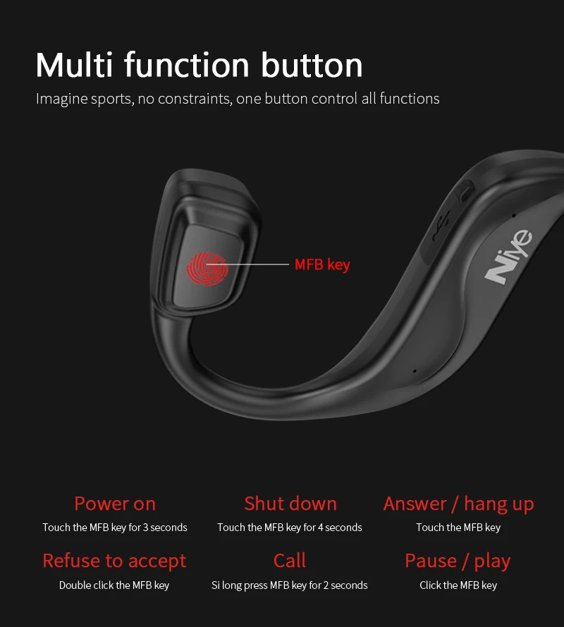 

Bone Conduction T08 Sport Bluetooth Wireless Headset Ear External Ears Hanging Air Headphone With Microphone Exercise Headsets