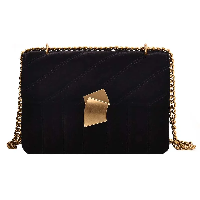 Luxury women clutch bag high quality velvet chain female designer shoulder Messenger bag evening package party small square bags