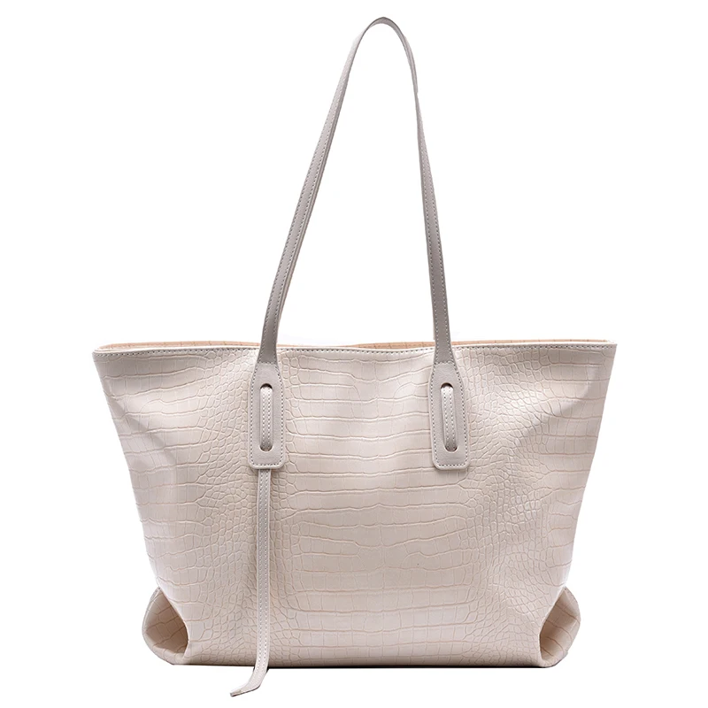 

Simple Large Capacity Bag Women's 2020 New Fashion One Shoulder Portable Tote Bags Alligator Pattern Leather Shopping Pack C617