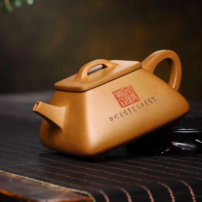 

Yixing Zisha teapot famous craftsman's Handmade Sifang Shipiao tea set