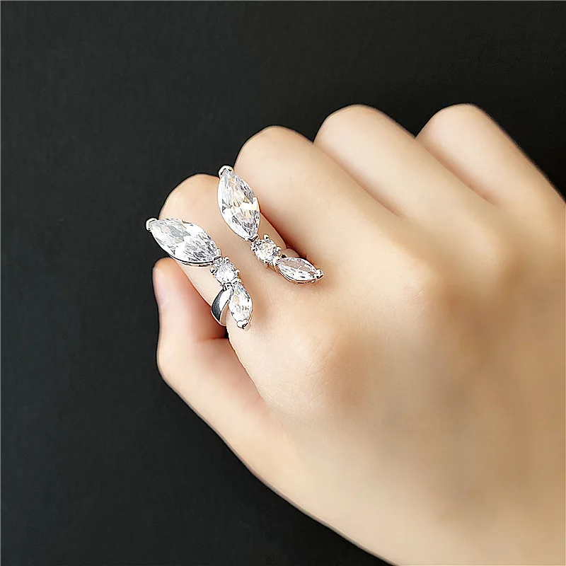 ААА кубический циркон бабочка Открытое кольцо для женщин дамы ювелирные изделия