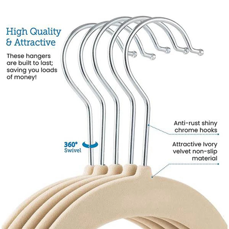 

30-Piece Hanger Anti-Slip Hanger Hook Rotatable Hanger Flocking Hanger Plastic Anti-Slip Hanger Velvet Hanger