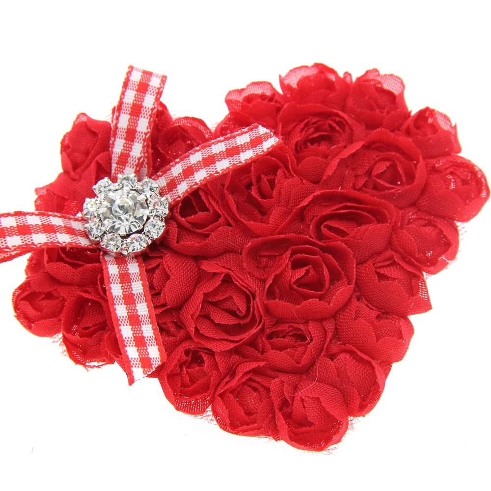 Mini Lattice Bow Chiffon Love Rose Valentine's Day Christmas Hair Elastic Headbands Girls Hairband For Baby Accessories | Аксессуары