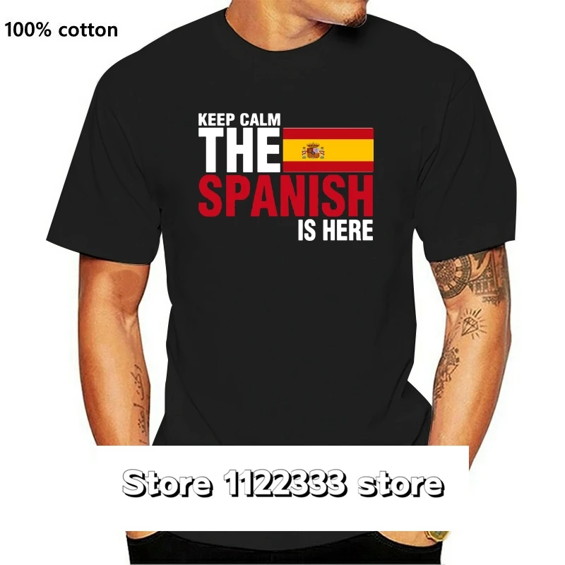 

Camiseta "Keep Calm Fear" para hombre, camiseta de manga corta con cuello redondo en 9 colores, "El espaol está aquí", 2020