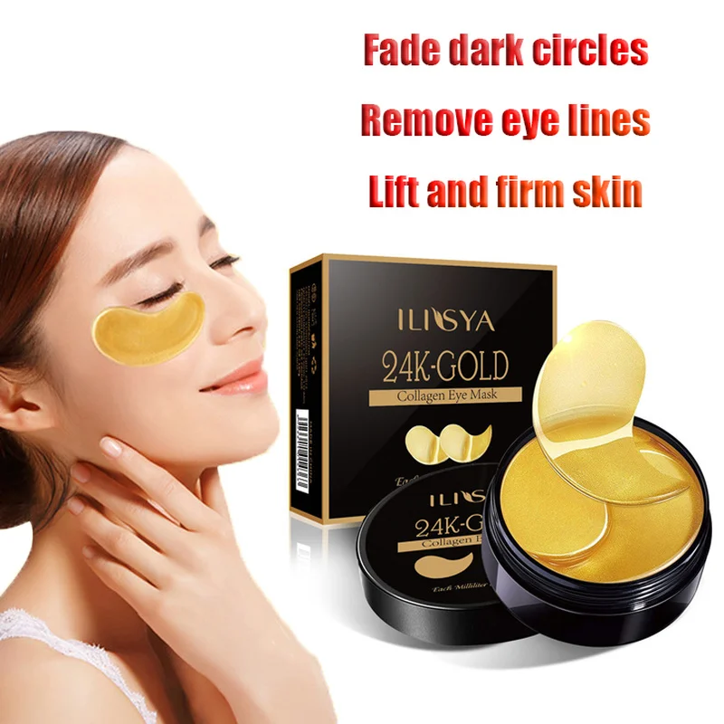 

Collagen 24K Gold Eye Mask Seaweed Eye Patch Gel Remove Dark Circles Anti-Puffiness Anti-Aging Moisturizing Eyes Care-60pcs