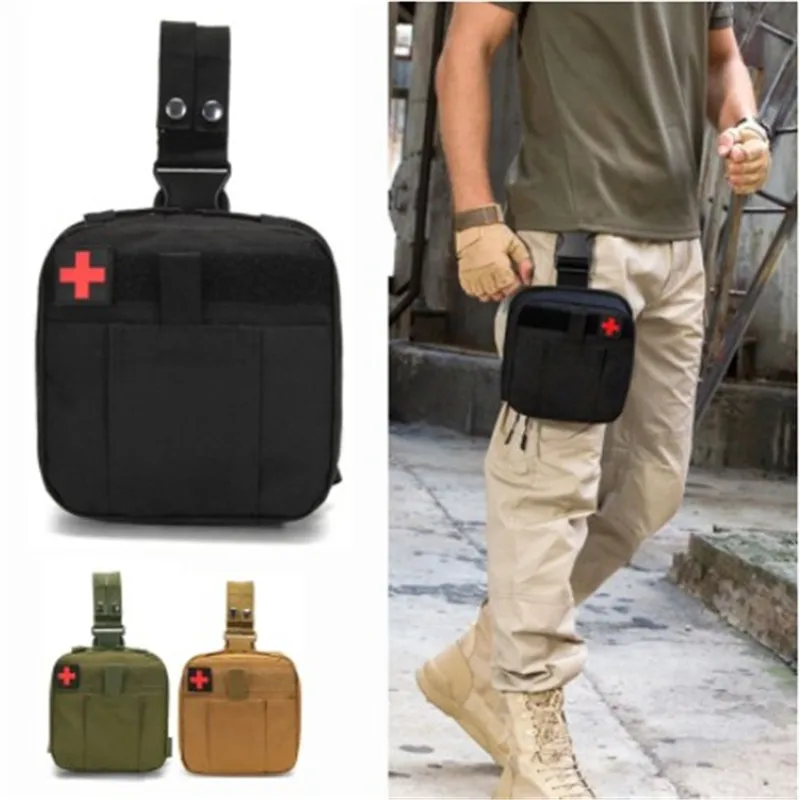 Tactical Medical Kit Bag Molle Pouch First Aid Kits Outdoor Camping Emergency Army Military EDC Hunting Survival Tool Leg Pack