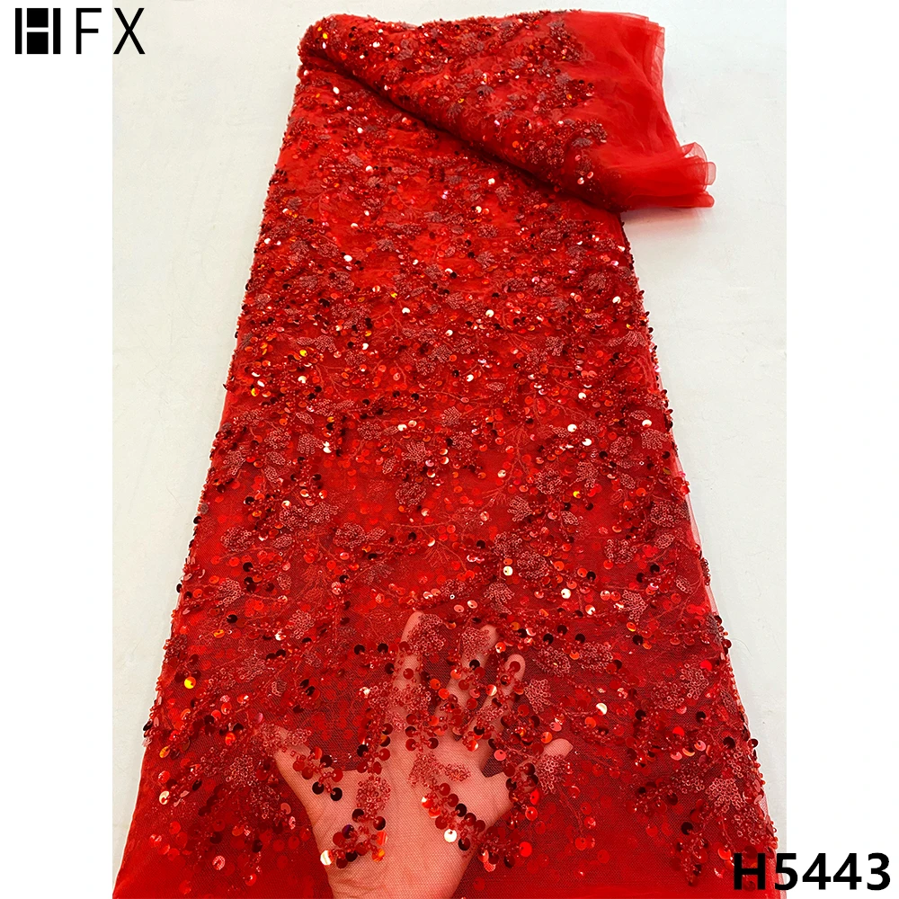 HFX 2021 green Handmade Lace Fabric Tissu Heavy Beaded Fabrics Luxury French sequins for Bridal Materials H5443 | Дом и сад