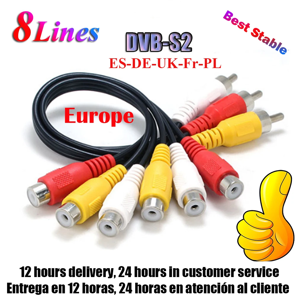 

2021 Новый Умный стабильный кабель Cline HD TV 8 линий HD TV Cable Line Europe V8 V9 Nova для 8 линий