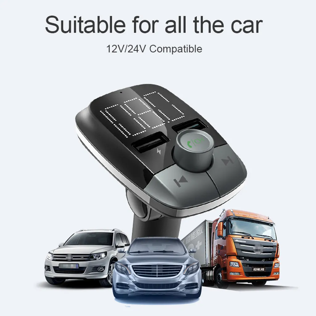 Автомобильный MP3 плеер T50 беспроводной в автомобиле Bluetooth4.2 fm передатчик двойной
