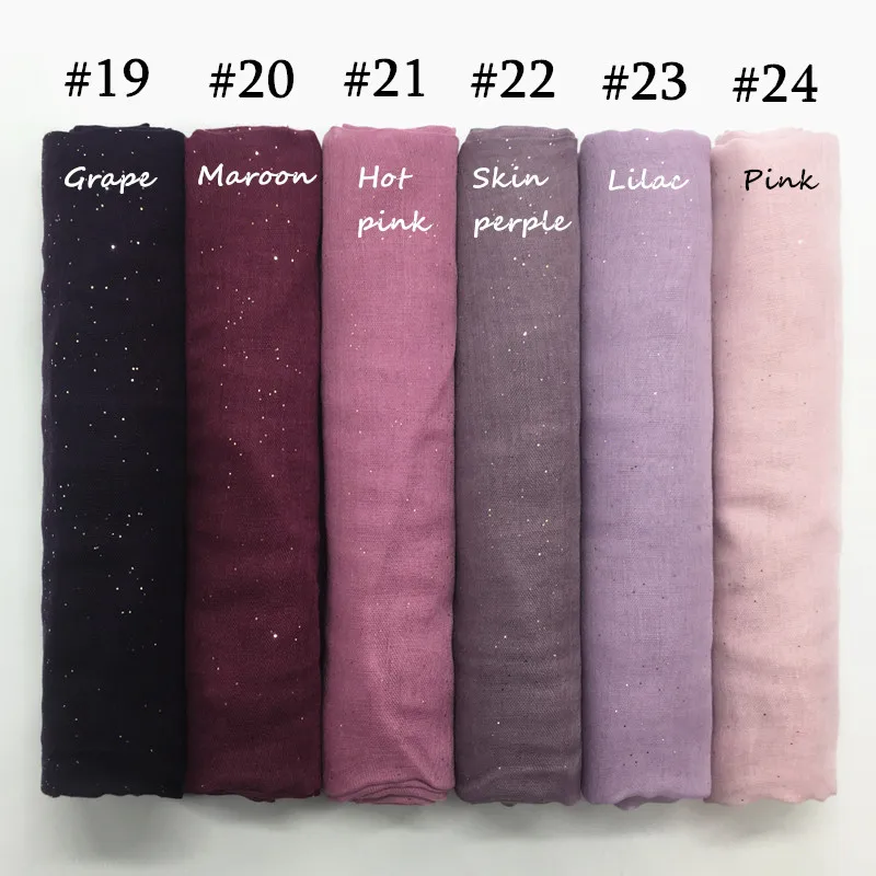 30 цветов блестящий Макси хиджаб простой шарф блестящая шаль мусульманская