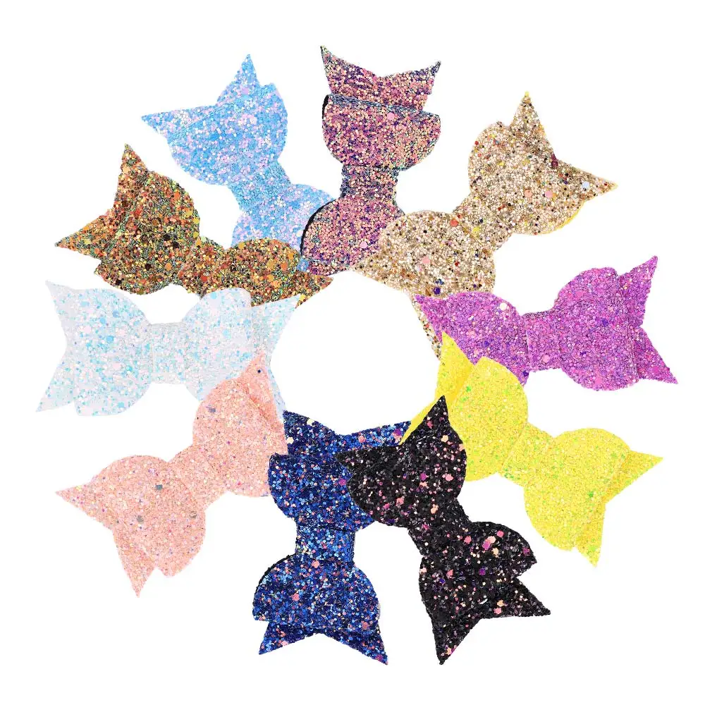 Детские модные заколки для волос с блестками и бантом красочные милые