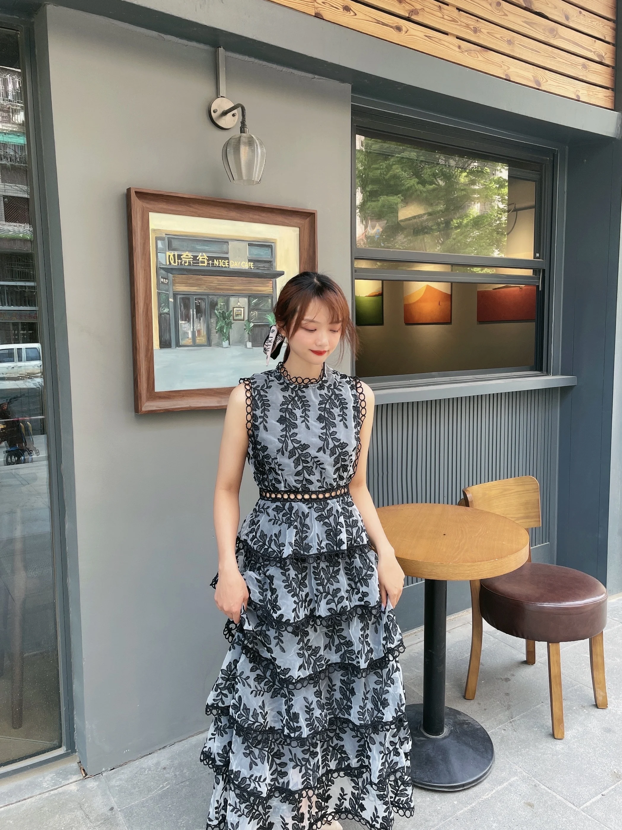 

Spring and Summer New Mesh Embroidery Layers of Cake Skirt Holiday Dress Long Dress Dress Summer Dress Women