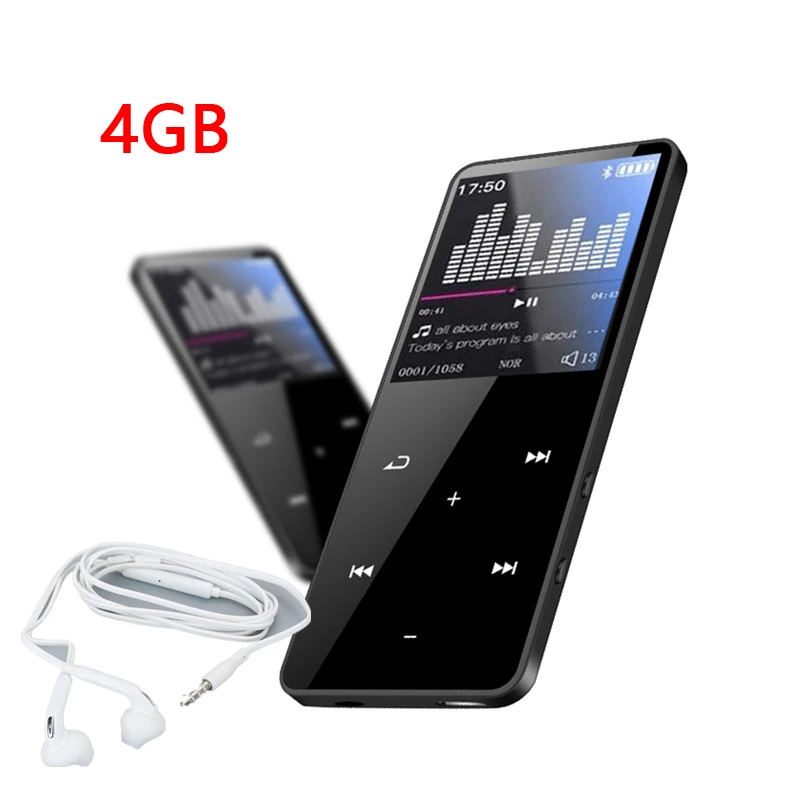 

MP3 MP4 Player Bluetooth 4-Inch Screen Touch Key Hi Fi Player Mini Portable Walkman With Radio FM Recording 4 / 8 / 16 GB
