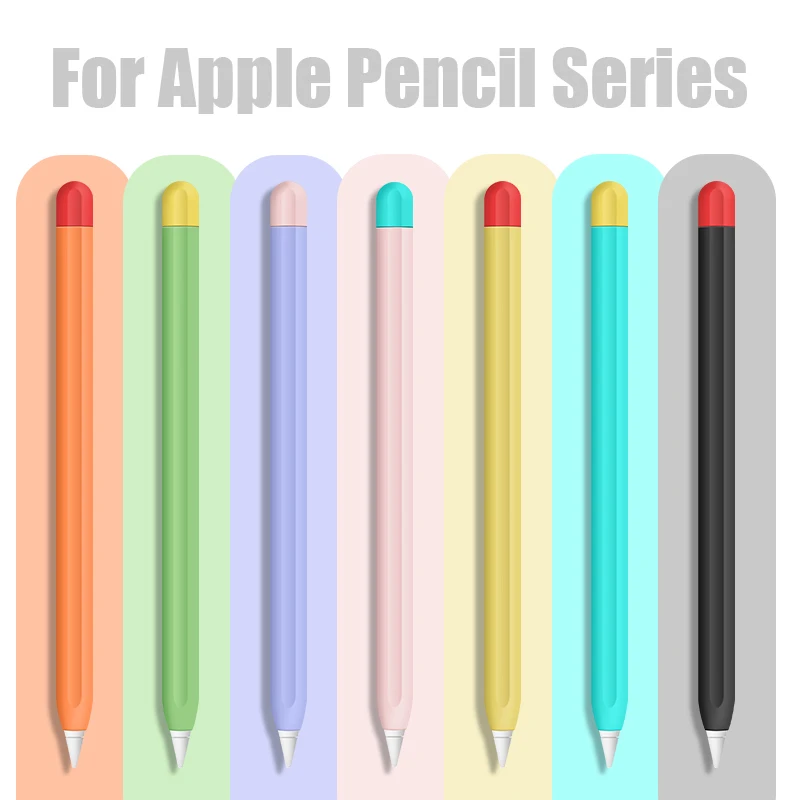 

Портативный Двухцветный Мягкий силиконовый чехол для Apple iPad Pencil 1, 2 поколения, чехол, аксессуары для защиты от потери, противоударный чехол
