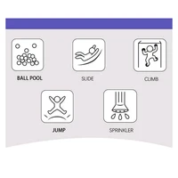 Inflatable Child Bouncy Castle Combination Trampoline with Two Water Slide Two Water Gun and Bounce House Big Water Pool