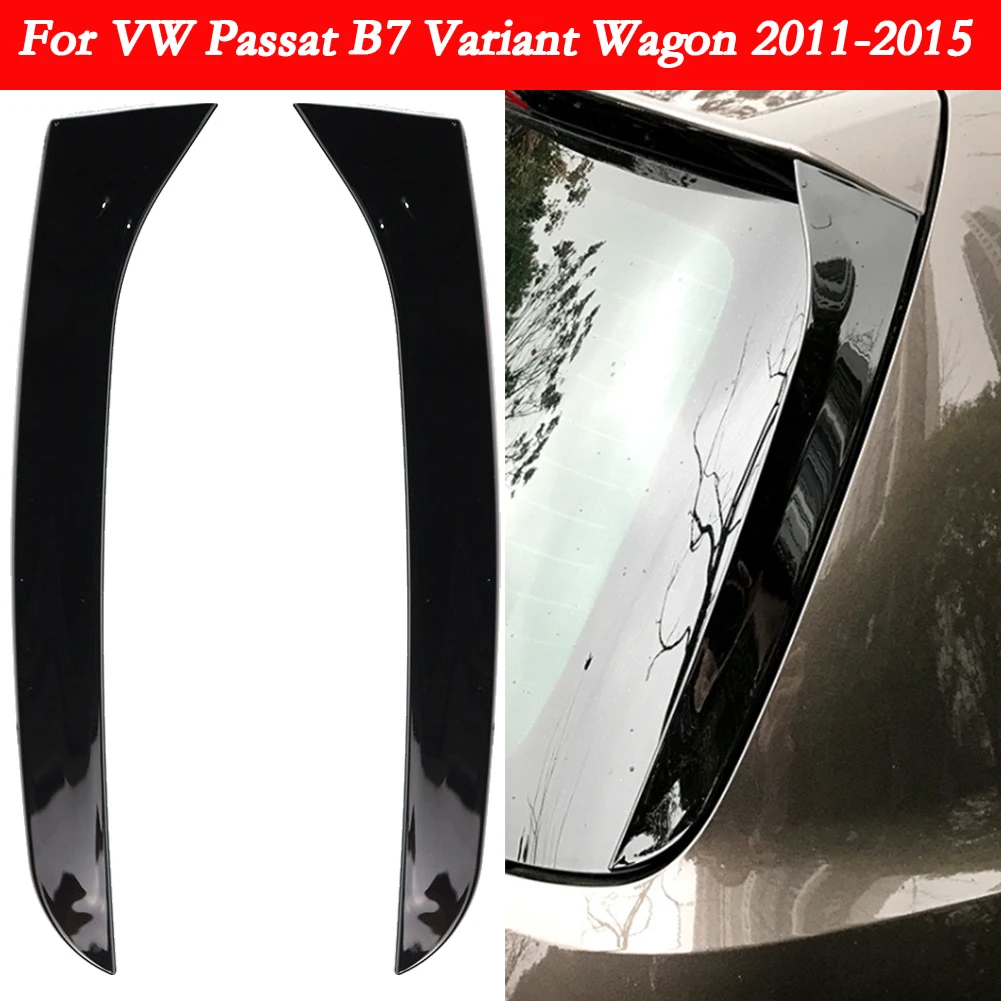 2X Car Rear Window Spoiler Side Wing Cover Black for VW PASSAT B7 Variant Wagon 2011 2012 2013 2014 2015 Car Decoration