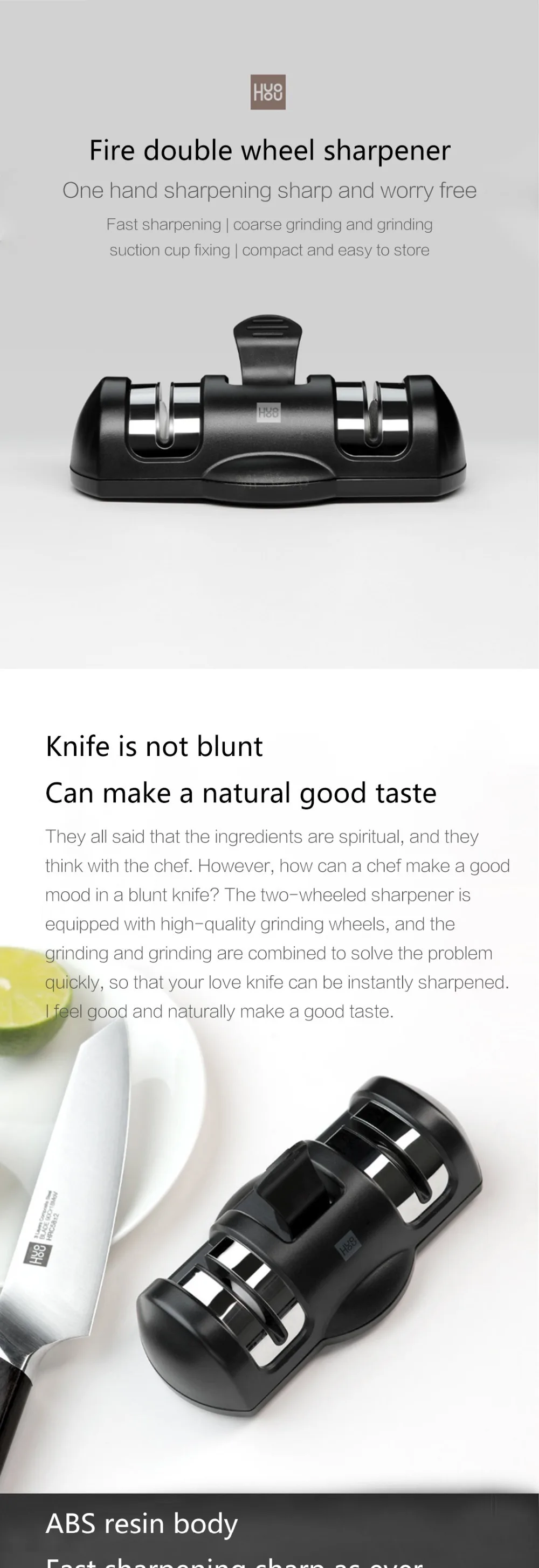 Xiaomi Mijia Huohou Hu0045 точилка с двойным колесом точильный камень Точилки K-nife точильный инструмент точильный камень кухонные инструменты
