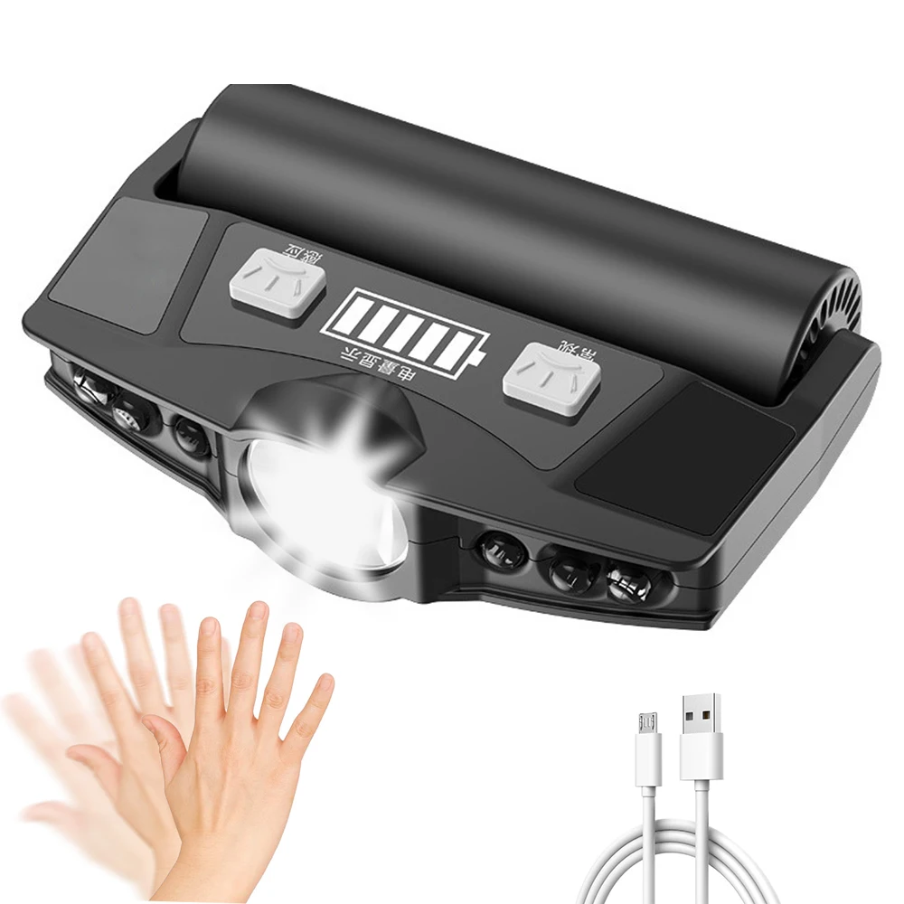 Светодиодные фонарики с датчиком движения головной светильник подзарядкой от USB