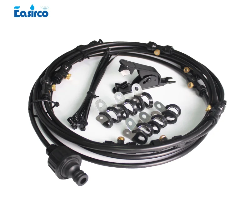 Black 6 Meter kits Открытый туман системы охлаждения оросительные наборы для теплицы сад патио 6 м~ 18 м Mister линии системы - Цвет: Black 6 Meter kits