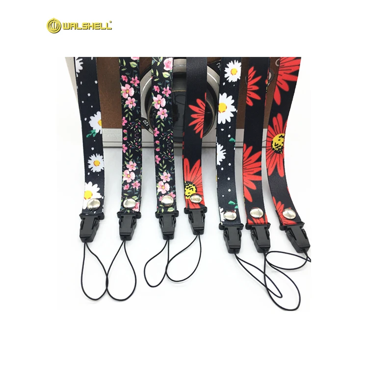 

Floral printed polyester lanyard mobile phone strap for USB, Cell Phone, Keys, Keychains