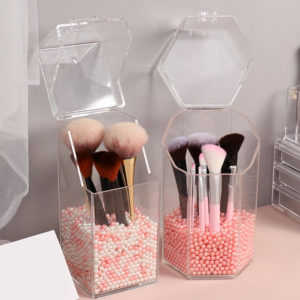 

Pearl Clear Acrylic Cosmetic Organizer Makeup Brush Container Storage Box Holder Lipstick Storage Container Pencil Clear Box