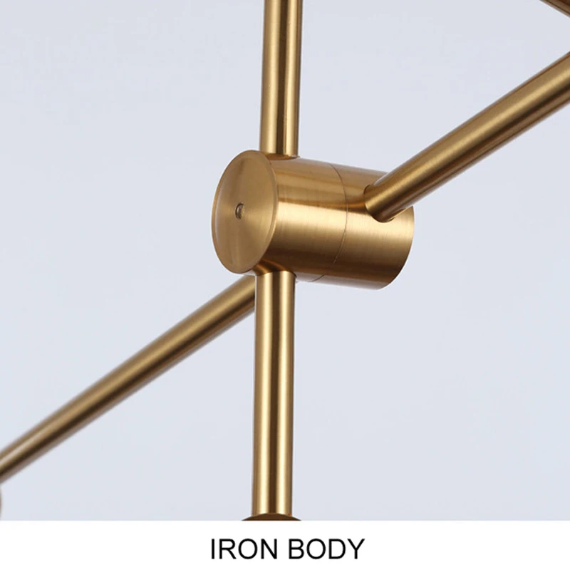 Lámpara de araña Industrial moderna Para cocina y Sala de estar, Lustres Para Sala de estar, nórdica, E27, Oro Negro, arañas LED