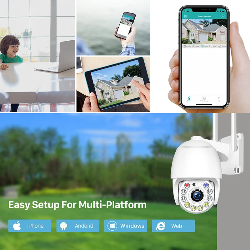 Камера наружная Водонепроницаемая с поддержкой Wi-Fi и функцией ночного видения